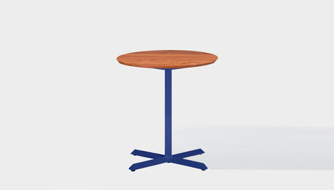 reddie-raw round 60dia x 75H *cm / Solid Reclaimed Wood Teak~Natural / Metal~Navy Andi Pedestal Cafe & Bar Table (2 Heights)