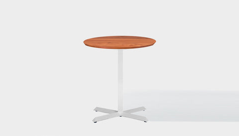 reddie-raw round 60dia x 75H *cm / Solid Reclaimed Wood Teak~Natural / Metal~White Andi Pedestal Cafe & Bar Table (2 Heights)