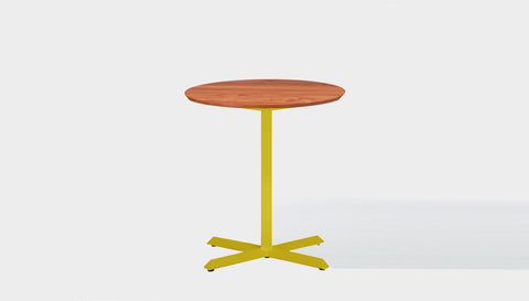 reddie-raw round 60dia x 75H *cm / Solid Reclaimed Wood Teak~Natural / Metal~Yellow Andi Pedestal Cafe & Bar Table (2 Heights)