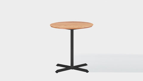 reddie-raw round 60dia x 75H *cm / Solid Reclaimed Wood Teak~Oak / Metal~Black Andi Pedestal Cafe & Bar Table (2 Heights)