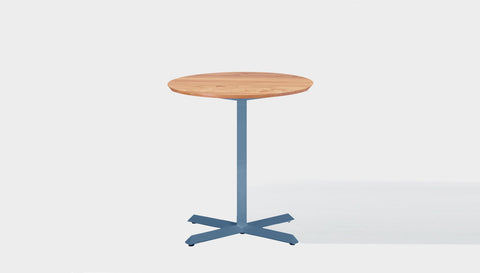 reddie-raw round 60dia x 75H *cm / Solid Reclaimed Wood Teak~Oak / Metal~Blue Andi Pedestal Cafe & Bar Table (2 Heights)