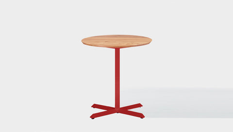 reddie-raw round 60dia x 75H *cm / Solid Reclaimed Wood Teak~Oak / Metal~Red Andi Pedestal Cafe & Bar Table (2 Heights)