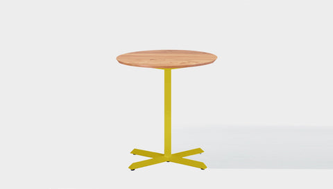 reddie-raw round 60dia x 75H *cm / Solid Reclaimed Wood Teak~Oak / Metal~Yellow Andi Pedestal Cafe & Bar Table (2 Heights)