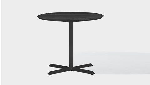 reddie-raw round 100dia x 75H *cm / Solid Reclaimed Wood Teak~Black / Metal~Black Andi Pedestal Table