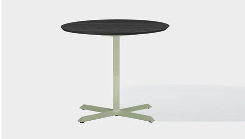 reddie-raw round 100dia x 75H *cm / Solid Reclaimed Wood Teak~Black / Metal~Mint Andi Pedestal Table