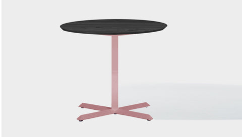 reddie-raw round 100dia x 75H *cm / Solid Reclaimed Wood Teak~Black / Metal~Pink Andi Pedestal Table