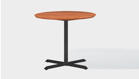 reddie-raw round 100dia x 75H *cm / Solid Reclaimed Wood Teak~Natural / Metal~Black Andi Pedestal Table