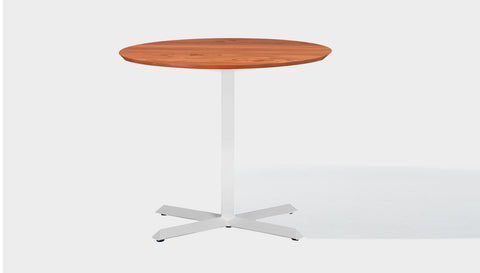 reddie-raw round 100dia x 75H *cm / Solid Reclaimed Wood Teak~Natural / Metal~White Andi Pedestal Table