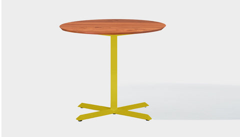 reddie-raw round 100dia x 75H *cm / Solid Reclaimed Wood Teak~Natural / Metal~Yellow Andi Pedestal Table