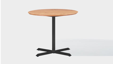 reddie-raw round 100dia x 75H *cm / Solid Reclaimed Wood Teak~Oak / Metal~Black Andi Pedestal Table