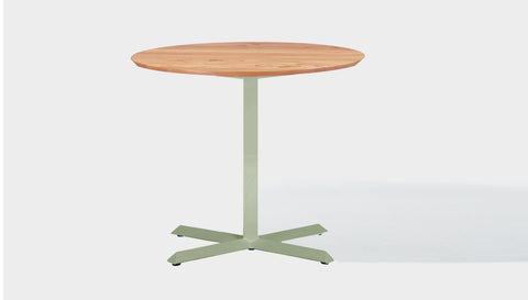 reddie-raw round 100dia x 75H *cm / Solid Reclaimed Wood Teak~Oak / Metal~Mint Andi Pedestal Table