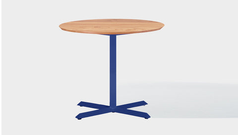 reddie-raw round 100dia x 75H *cm / Solid Reclaimed Wood Teak~Oak / Metal~Navy Andi Pedestal Table