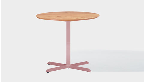 reddie-raw round 100dia x 75H *cm / Solid Reclaimed Wood Teak~Oak / Metal~Pink Andi Pedestal Table
