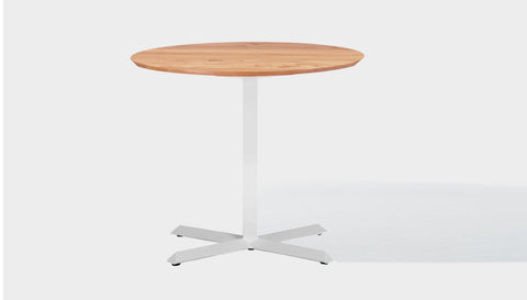 reddie-raw round 100dia x 75H *cm / Solid Reclaimed Wood Teak~Oak / Metal~White Andi Pedestal Table