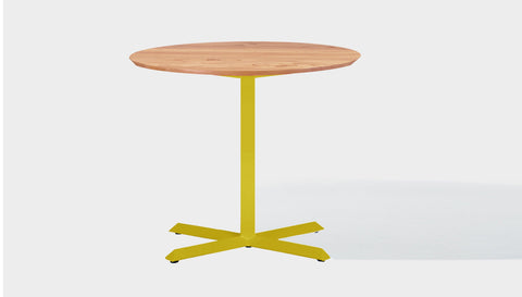 reddie-raw round 100dia x 75H *cm / Solid Reclaimed Wood Teak~Oak / Metal~Yellow Andi Pedestal Table