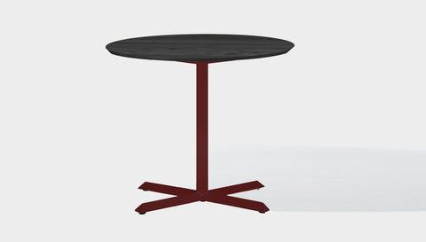 reddie-raw round 60dia x 75H *cm / Solid Reclaimed Wood Teak~Black / Metal~Rust Andi Pedestal Table