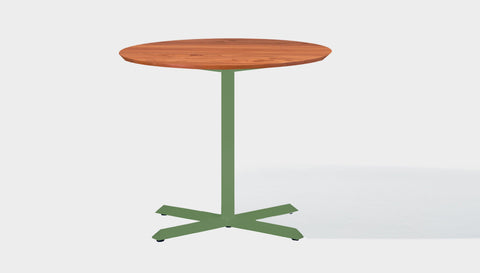 reddie-raw round 60dia x 75H *cm / Solid Reclaimed Wood Teak~Natural / Metal~Green Andi Pedestal Table