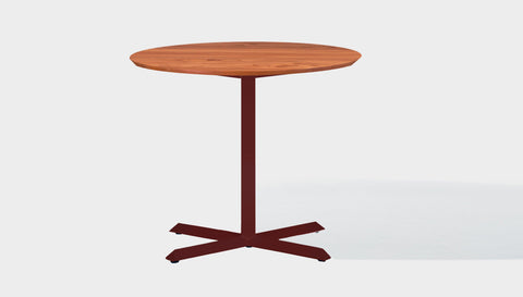 reddie-raw round 60dia x 75H *cm / Solid Reclaimed Wood Teak~Natural / Metal~Rust Andi Pedestal Table