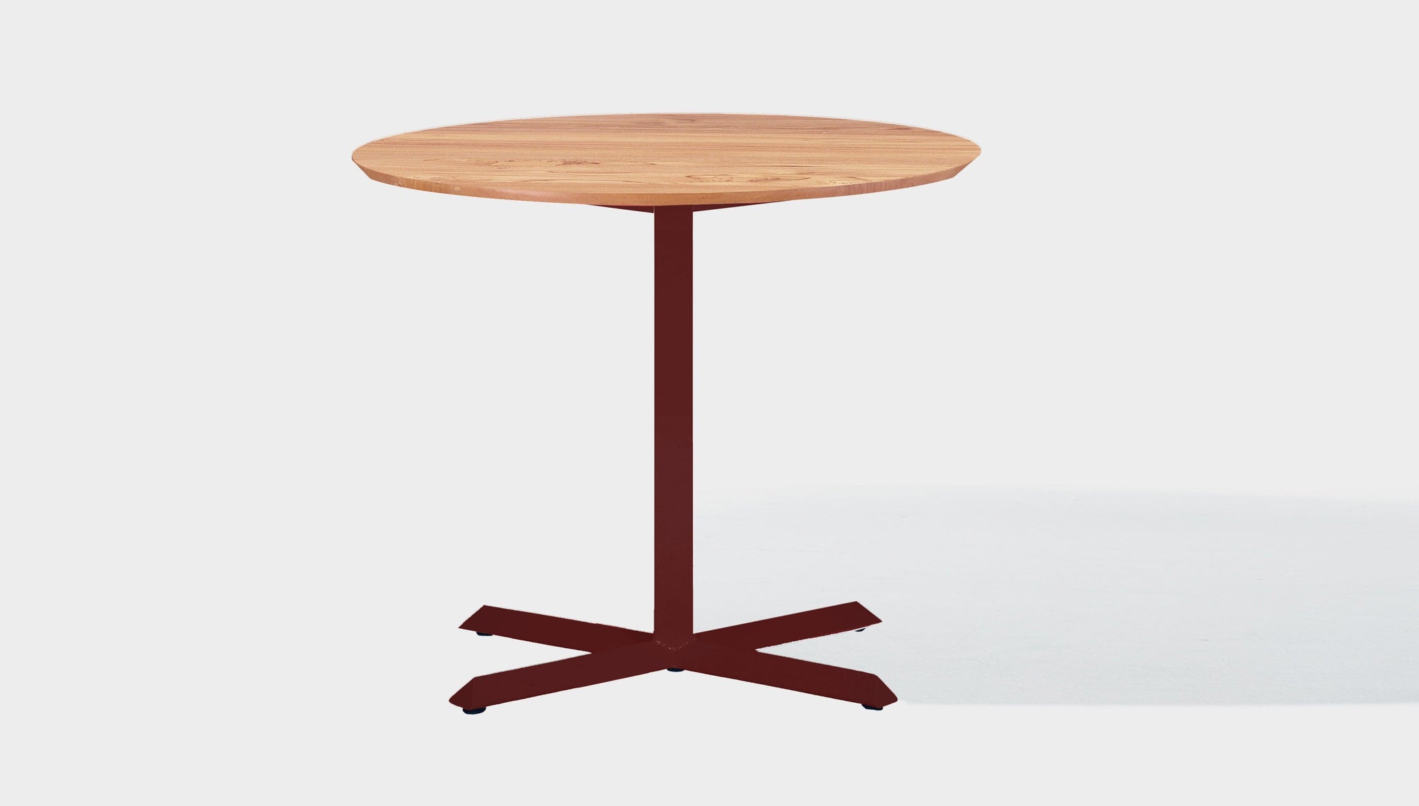 reddie-raw round 60dia x 75H *cm / Solid Reclaimed Wood Teak~Oak / Metal~Rust Andi Pedestal Table