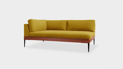 reddie-raw sofa (A220LH) 220W x 90D x 75H  (42H seat) *cm / Fabric~Magma Dijon / Solid Reclaimed Wood Teak~Natural Andi Sofa Sectional