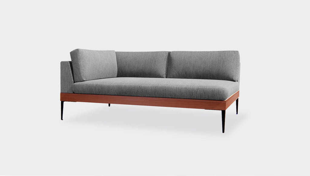 reddie-raw sofa (A220LH) 220W x 90D x 75H  (42H seat) *cm / Fabric~Magma Frost / Solid Reclaimed Wood Teak~Natural Andi Sofa Sectional