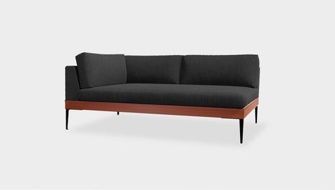 reddie-raw sofa (A220LH) 220W x 90D x 75H  (42H seat) *cm / Fabric~Magma_Onyx / Solid Reclaimed Wood Teak~Natural Andi Sofa Sectional