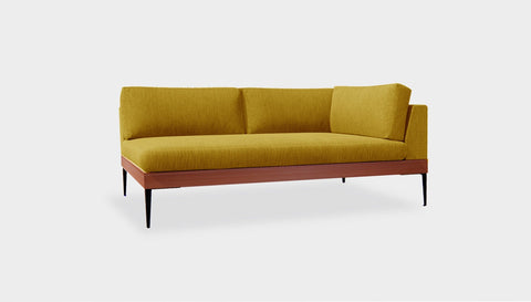 reddie-raw sofa (A220RH) 220W x 90D x 75H  (42H seat) *cm / Fabric~Magma Dijon / Solid Reclaimed Wood Teak~Natural Andi Sofa Sectional
