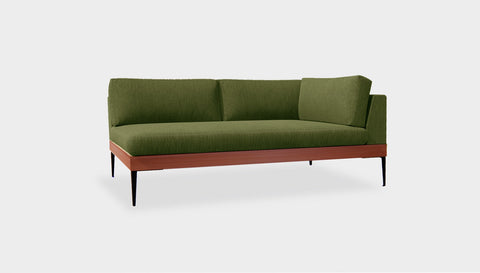 reddie-raw sofa (A220RH) 220W x 90D x 75H  (42H seat) *cm / Fabric~Magma Grass / Solid Reclaimed Wood Teak~Natural Andi Sofa Sectional