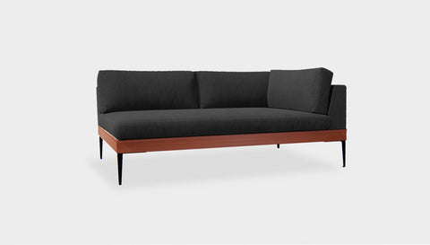 reddie-raw sofa (A220RH) 220W x 90D x 75H  (42H seat) *cm / Fabric~Magma_Onyx / Solid Reclaimed Wood Teak~Natural Andi Sofa Sectional