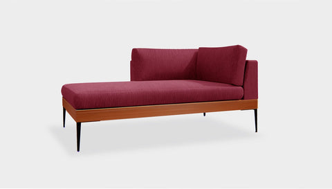reddie-raw sofa (C160LH) 90W x 160D x 75H (42H seat) *cm / Fabric~Magma_Merlot / Solid Reclaimed Wood Teak~Natural Andi Sofa Sectional