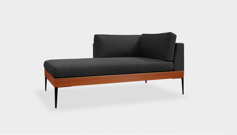 reddie-raw sofa (C160LH) 90W x 160D x 75H (42H seat) *cm / Fabric~Magma_Onyx / Solid Reclaimed Wood Teak~Natural Andi Sofa Sectional