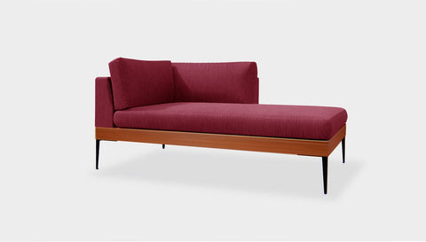reddie-raw sofa (C160RH) 90W x 160D x 75H (42H seat) *cm / Fabric~Magma_Merlot / Solid Reclaimed Wood Teak~Natural Andi Sofa Sectional