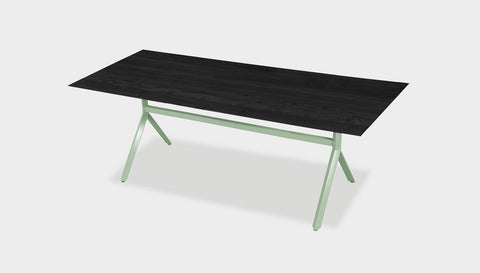 reddie-raw rectangular 160L x 90D x 75H *cm / Solid Reclaimed Wood Teak~Black / Metal~Mint Andi Table