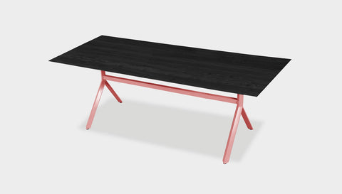 reddie-raw rectangular 160L x 90D x 75H *cm / Solid Reclaimed Wood Teak~Black / Metal~Pink Andi Table