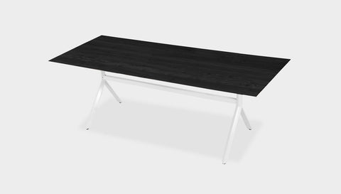 reddie-raw rectangular 160L x 90D x 75H *cm / Solid Reclaimed Wood Teak~Black / Metal~White Andi Table