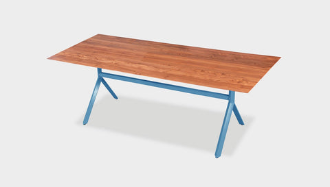 reddie-raw rectangular 160L x 90D x 75H *cm / Solid Reclaimed Wood Teak~Natural / Metal~Blue Andi Table