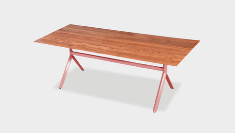 reddie-raw rectangular 160L x 90D x 75H *cm / Solid Reclaimed Wood Teak~Natural / Metal~Pink Andi Table