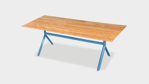 reddie-raw rectangular 160L x 90D x 75H *cm / Solid Reclaimed Wood Teak~Oak / Metal~Blue Andi Table