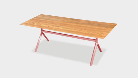 reddie-raw rectangular 160L x 90D x 75H *cm / Solid Reclaimed Wood Teak~Oak / Metal~Pink Andi Table