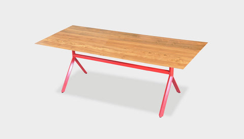 reddie-raw rectangular 160L x 90D x 75H *cm / Solid Reclaimed Wood Teak~Oak / Metal~Red Andi Table