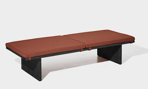 reddie-raw daybed 180W x 70D x 40H (cm) / Fabric~Blush Rust / Solid Reclaimed Wood Teak~Black Bob Day Bed