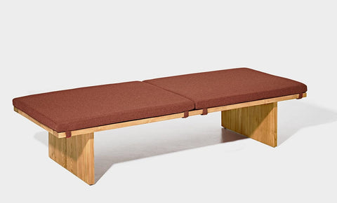 reddie-raw daybed 200W x 75D x 40H (cm) / Fabric~Blush Rust / Solid Reclaimed Wood Teak~Oak Bob Day Bed