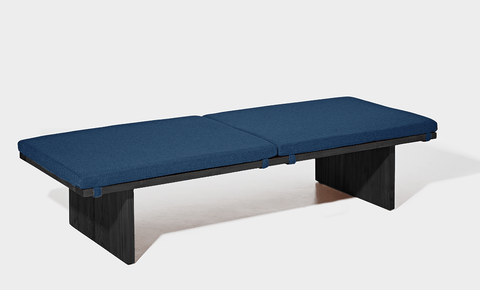 reddie-raw daybed 200W x 75D x 40H (cm) / Fabric~Davano Cobolt / Solid Reclaimed Wood Teak~Black Bob Day Bed