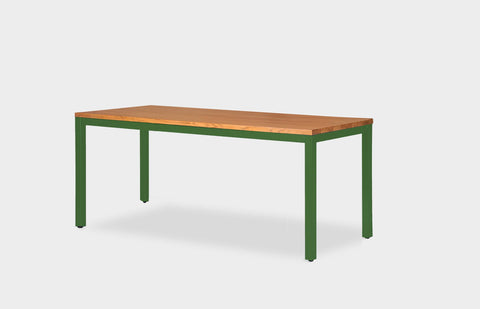 reddie-raw desk 150L x 60D x 75H *cm / Solid Reclaimed Wood Teak~Natural / Metal~Green Bob Desk