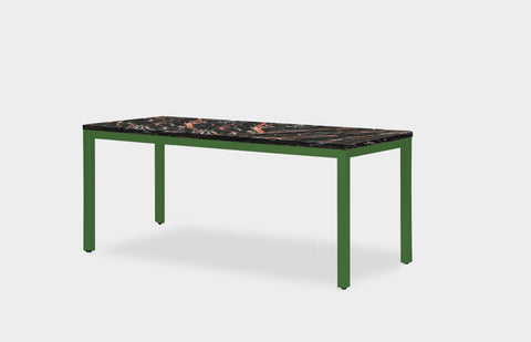 reddie-raw desk 150L x 60D x 75H *cm / Stone~Black Veined Marble / Metal~Green Bob Desk