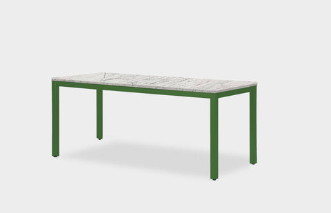 reddie-raw desk 150L x 60D x 75H *cm / Stone~White Veined Marble / Metal~Green Bob Desk