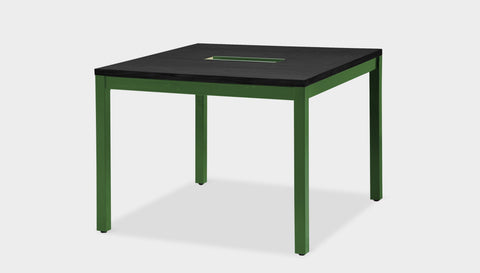 reddie-raw desk 100W x 100D x 75H *cm / Wood-Veneer~Black / Metal~Green Bob Hot Desk