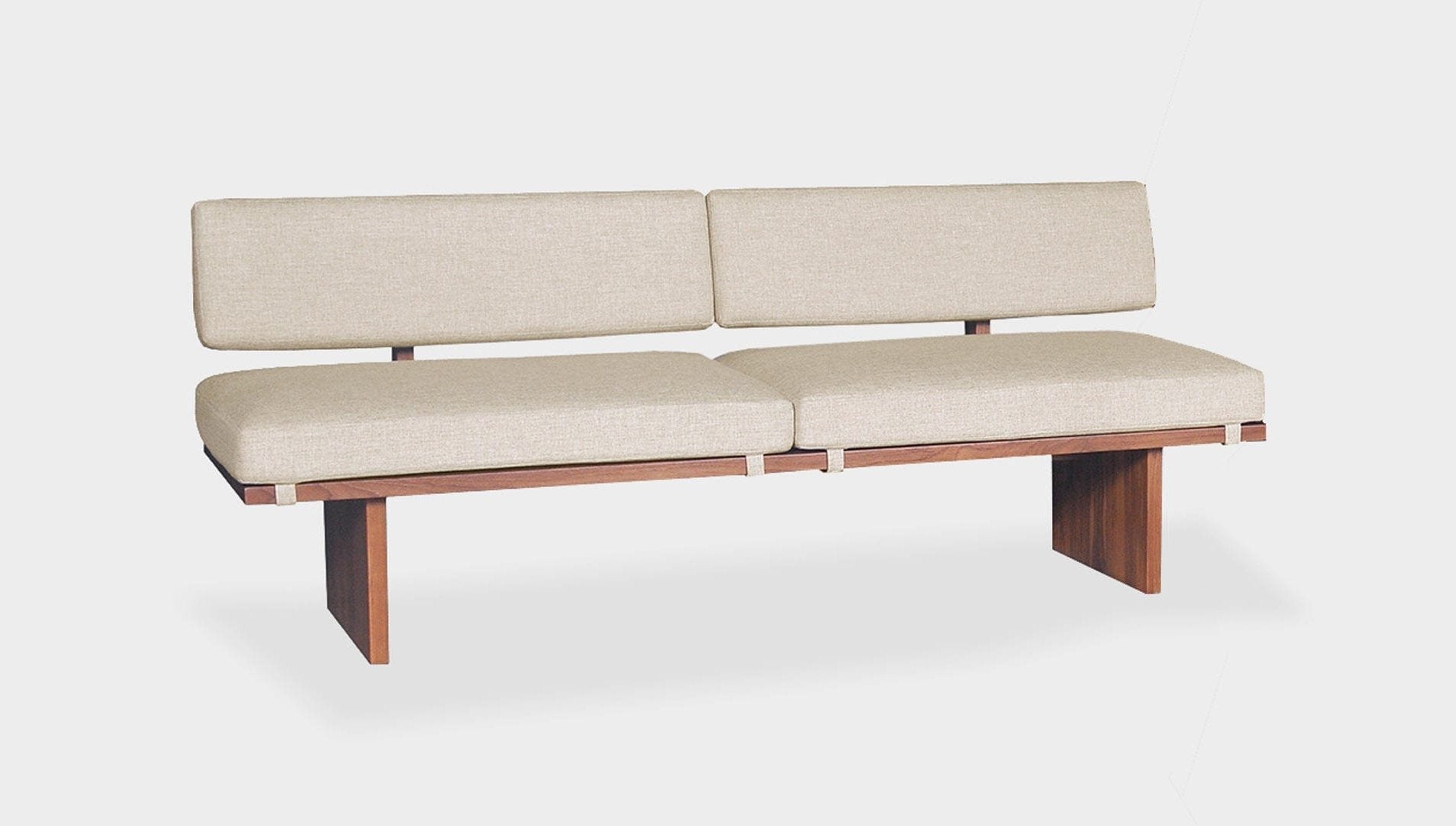 reddie-raw sofa 180W x 64D x 72H  (42H seat) *cm / Fabric~Blush Cream / Solid Reclaimed Wood Teak~Natural Bob Lounge