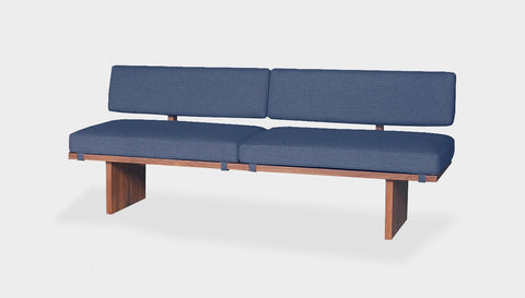 reddie-raw sofa 180W x 64D x 72H  (42H seat) *cm / Fabric~Blush Navy / Solid Reclaimed Wood Teak~Natural Bob Lounge