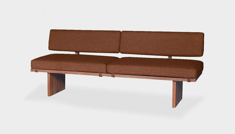 reddie-raw sofa 180W x 64D x 72H  (42H seat) *cm / Fabric~Blush Rust / Solid Reclaimed Wood Teak~Natural Bob Lounge